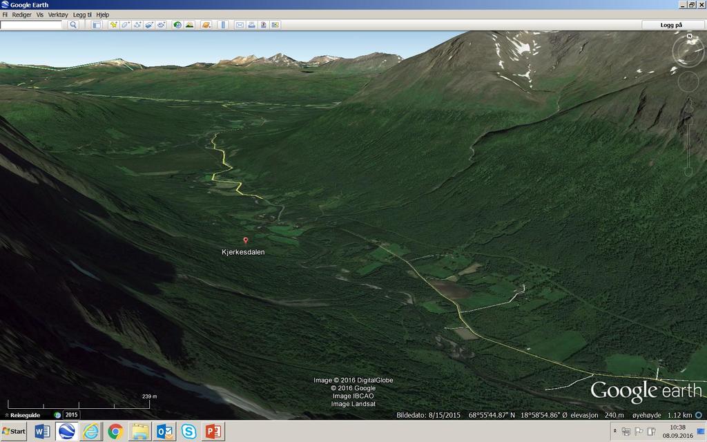 Eksempel på protokoll Fv. 171 Kirkesdalen, sidevei fra fv.87: Hele veien 12D13E 48 Indirekte mottak.