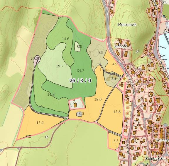 Lokalisering: LUNDEN MELSOMVIK Nåværende planstatus: LNF