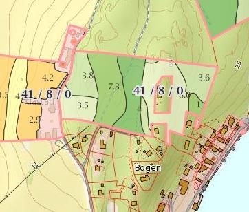 4,5 dekar Uproduktiv skog Ca. 5,0 dekar Sum areal Ca.