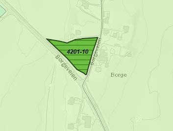 Journr 14/4201 10 Borgeveien Innspill nr. 10 Fra gårdskart GBNR: del av 106/6 Lokalisering: BORGEVEIEN Nåværende planstatus: LNF Framlegg til nytt arealformål: Bolig 6,5 daa 8-10 boenheter.