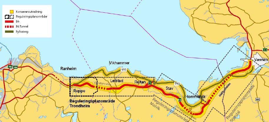 På bakgrunn av framtidig sikkerhetskrav til tunneler og anslått trafikkvekst i 2040 (tall fra SVV) på E6-strekningen mellom Ranheim-Værnes, foreslår SVV at det reguleres inn parallelle tunnelløp.