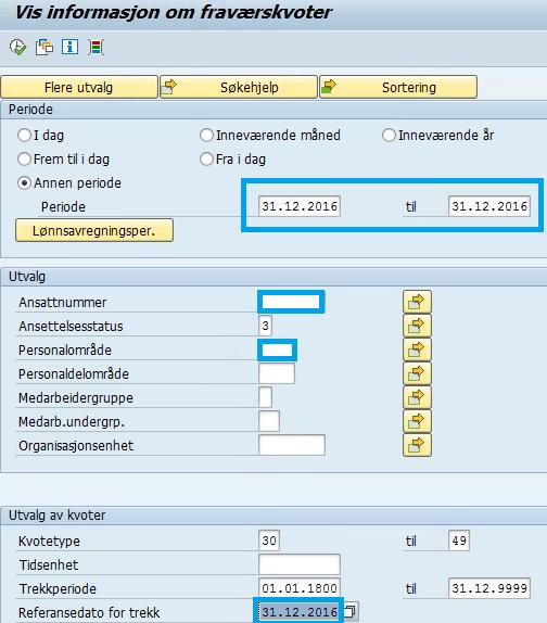 Aktuelle oppslag / rapporter (4) Finne status på tildelte feriekvoter, forbruk av feriedager og restferie Benytt