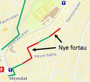 Figur 19: Forslag til nye strekninger med fortau Utbedre sikten ved å rydde vegetasjon, gjelder spesielt i kryss Etablere fartshumper