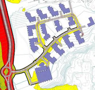 beregningen viser dominerer veitrafikken, og den nokså omfangsrike bygningsmassen vil ikke få