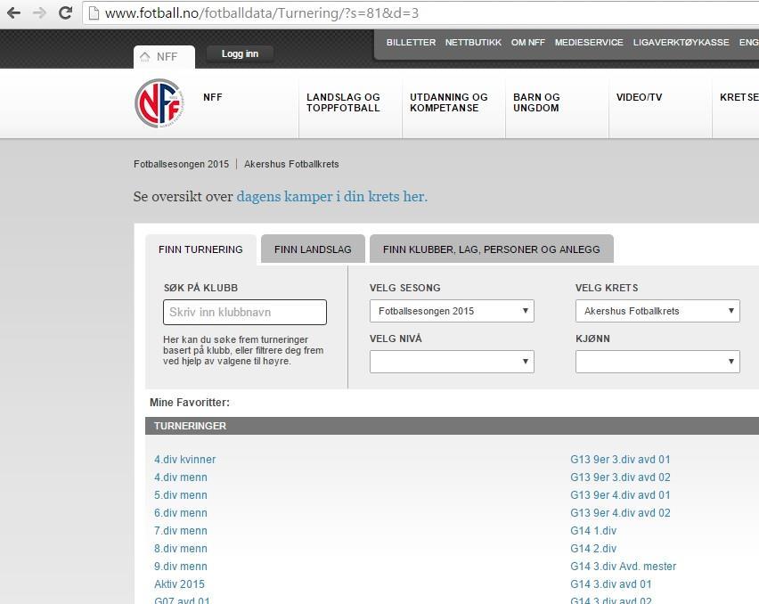 TABELLER 2015 Tabeller for sesongen 2015 finner dere på www.fotball.no.