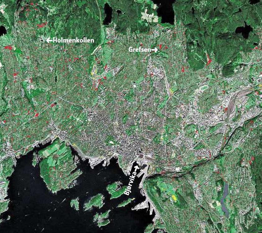 De grønne lungene blir færre byer og tettsteder i Norge 1999-2009: redusert med 20 % Oslo 1994-2006: