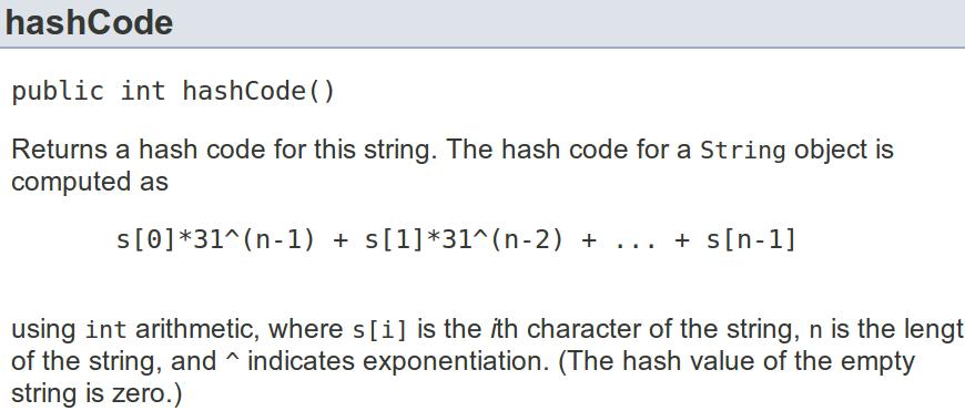 Javas egen hashfunksjon for strenger Merk: String.