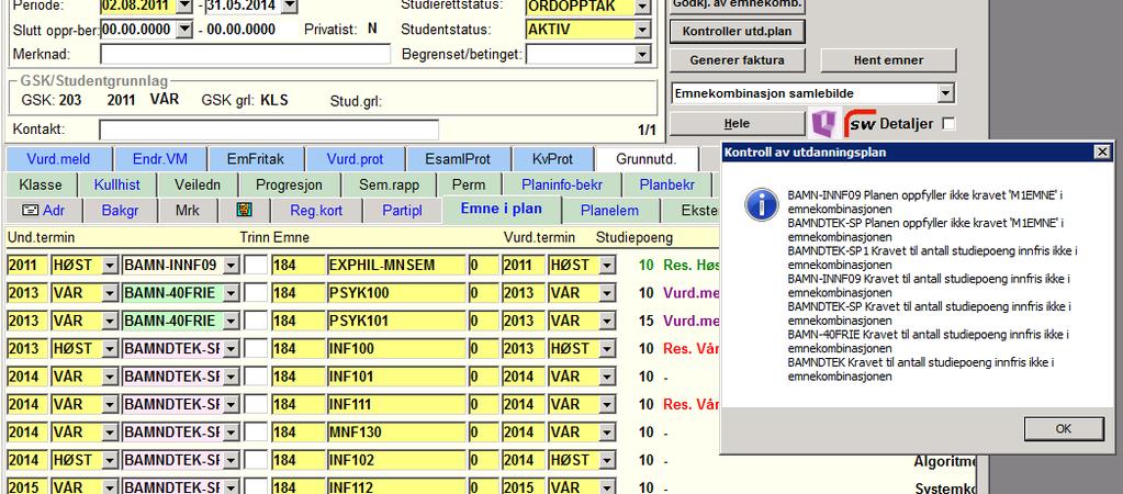 Å rydde i masterplaner MERK! Dette er viktig å endre årstall og termin på masteroppgaven når en studierett forlenges eller forkortes.