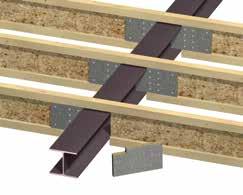 Når det ikke er overliggende bærevegg monteres lasken med 5 mm klaring mellom lask og ståldrager for å unngå fare for knirk.