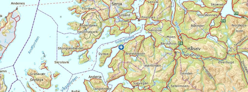 DEL I - INNLEDENDE DEL 1 Bakgrunn Planområdet ligger på nedsiden av fylkesvegen mellom Brødstadbotn og Sørreisa på sørsiden av