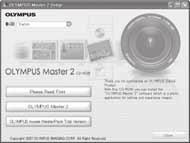 2 Velg skjermspråk og klikk på «OLYMPUS Master 2»-knappen.