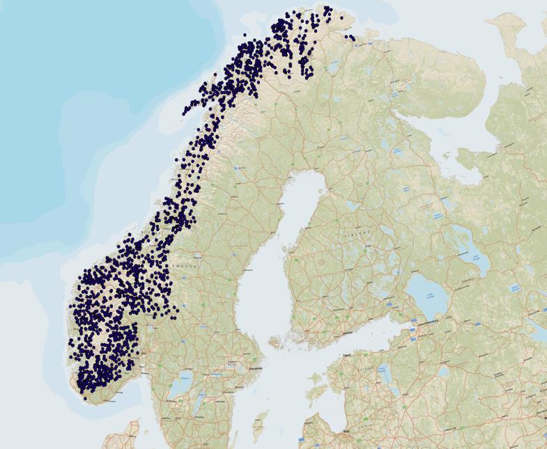 Ekstensiv del: Innhenting av stedfestede data på hekkeplasser over hele