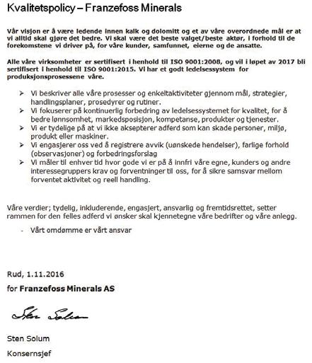 Det er med stolthet vi kan meddele at alle våre selskaper i perioden desember 2016 - mai 2017 har blitt sertifisert etter ISO 9001:2015 for perioden 2017-2019.