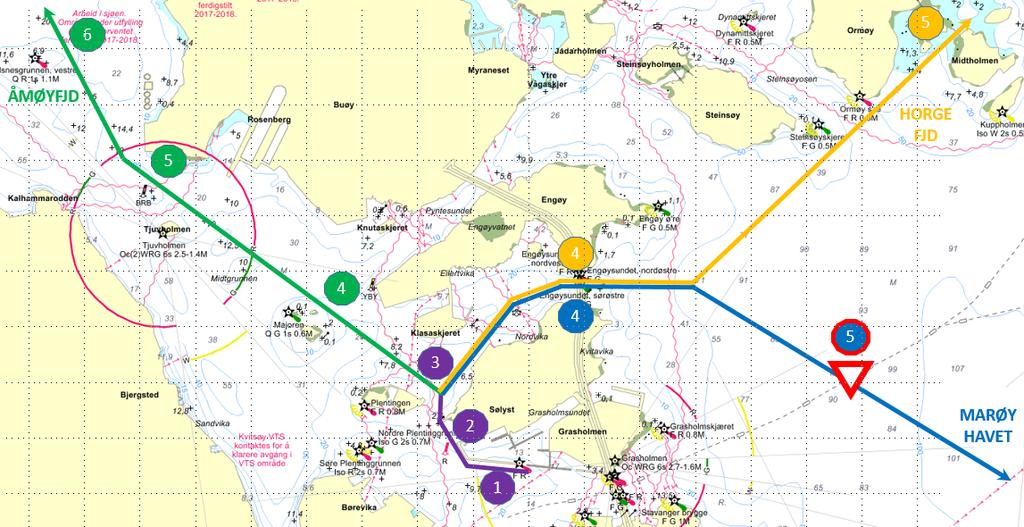 Vedlegg 2 Baneområder og seilingsruter Baneområder / ut og innseiling Sølyst Felles: 1. Maksimum 25 meter sør for bølgebryter 2. Øst for rød stake ved bølgebryter 3. Øst av Plentingen Åmøyfjorden: 4.