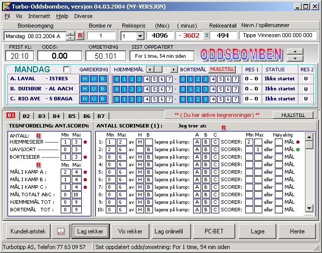 privatversjonen Følg utviklingen live!! Omsetningen minutt for minutt Løpende resultater!! Løpende odds!! Vinner jeg?