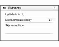 Visningstid for lysbilde Velg Lysbildevisning tid for å se en liste over mulige tidsintervaller. Aktiver ønsket tidsrom du ønsker å vise hvert bilde i en lysbildevisning.