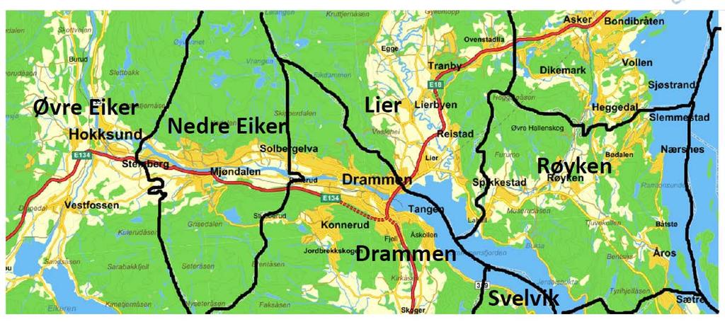 Utvalgets vurderinger Drammen tettsted i alt 11