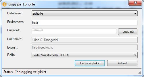 KOMME I GANG MED OUTLOOK2EPHORTE Outlook2Ephorte legges inn som et standardisert tillegg (Add-in) til Microsoft Outlook ved installasjon og vil aktiviseres automatisk når du starter Outlook.