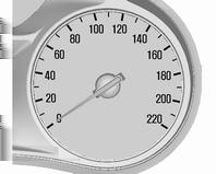 Varsellys, målere og kontrollamper Speedometer Kilometerteller Instrumenter og betjeningselementer 83 Middels nivå instrumentgruppe Viser bilens hastighet.