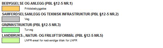 1. Planområdet reguleres til følgende formål: Det regulerte området er på plankartet vist med reguleringsgrense. 2. Felles bestemmelser: 2.