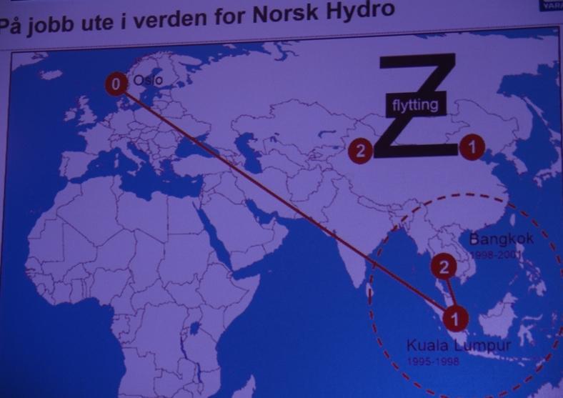 22.11. På jobb ute i verden for Norsk Hydro v/thorleif Hals Thorleif tok oss med på en reise hvor han og hans familie også var delaktig. Han har jobbet for Norsk 1hydro i 20 år. Han sluttet i 2006.