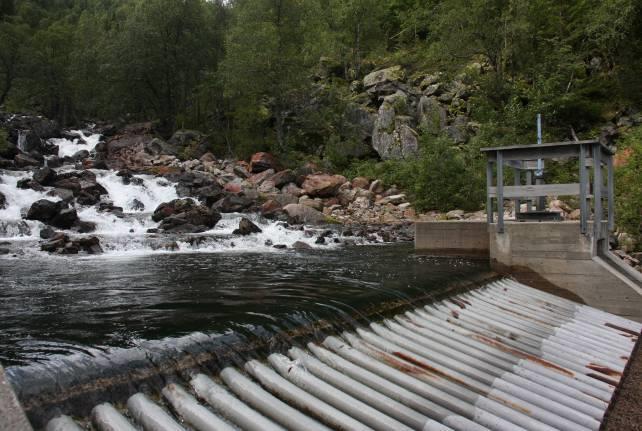 Bekkeinntaket til Brokke kraftverk ligger kloss inntil planlagt kraftstasjon, hvor hele vannføringen i