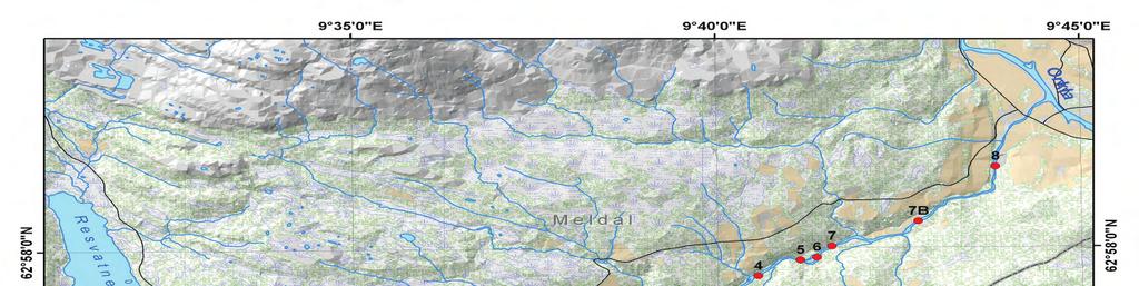 2 OMRÅDEBESKRIVELSE Resa ligger i Meldal kommune i Sør-Trøndelag. Elva er en av de største sideelvene til Orkla og er laks- og sjøørretførende i ca 8 km. Øvre vandringshinder ligger ved Stoin (fig.