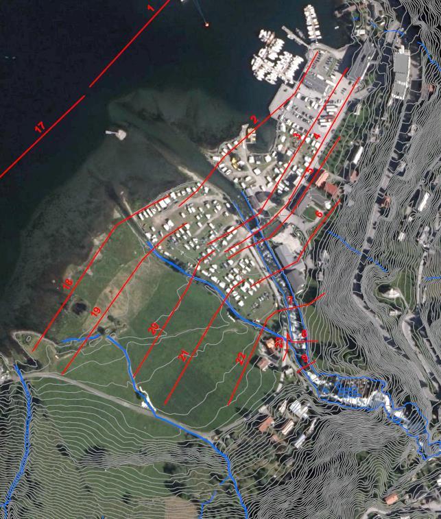 11 Figur 5: Tverrprofiler benyttet i Hec-Ras modell av Geirangerelva.