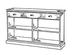 1300 Bokhylle med 2 skuffer H: 85 cm B: 94 cm D: 34 cm kr 7.