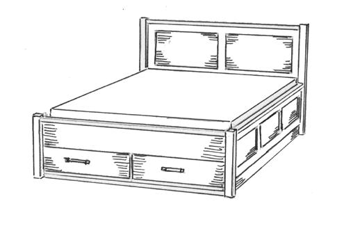 900,- 5105 Trend dobbeltseng m/4 skuffer Total høyde: 101 cm 150 x 200 cm, totalmål 162x212 cm kr 18.