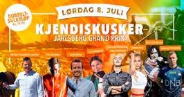 Grand Prix 2017 Lørdag 8. juli kl 13.30 Verdensrekordbanen Nr. 27-2017 kr. 25, Spill på 8 kjendiser i spennende Tandemsulkyløp arlsberg Grand Prix Hoppeavd.