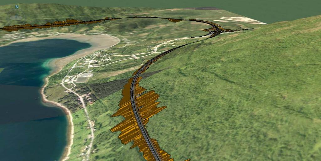 mot fjellfoten for å gå i tunnel (3,2 km) til Fagerelva. Tunnelen mellom Saltdalelva og Fagerelva vil redusere inngrep i terreng.