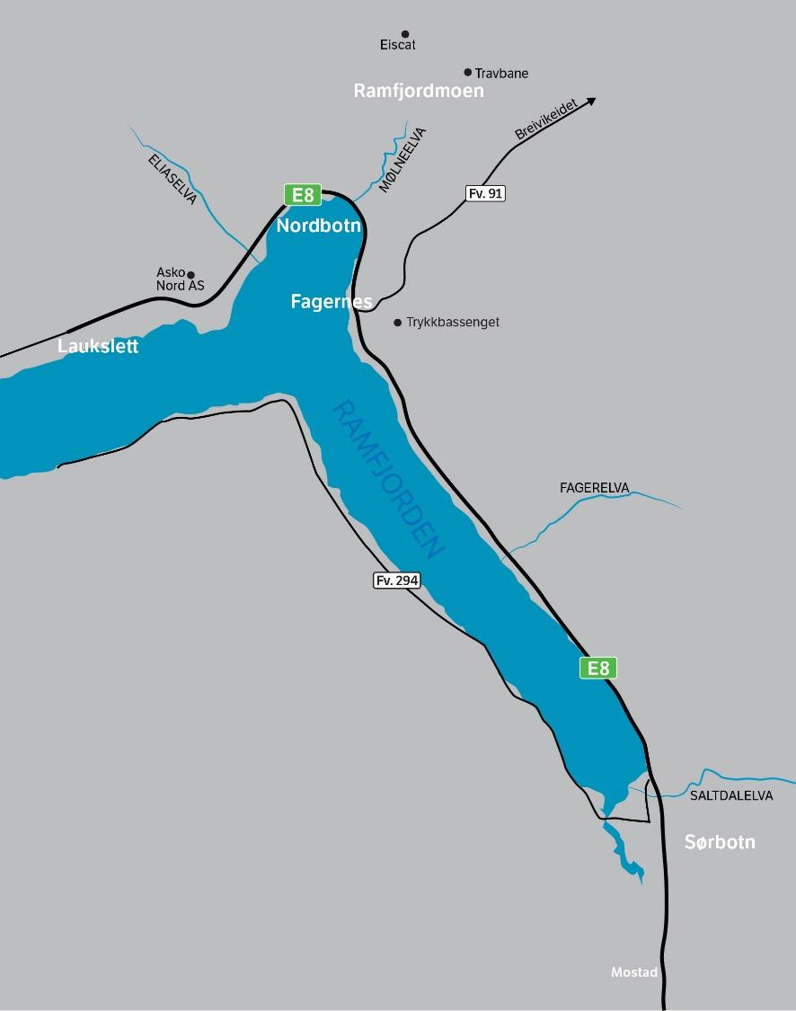 2. Bakgrunn for planforslaget 2.1 Planområdet Planområdet strekker seg fra Sørbotn til Laukslett i Tromsø kommune, Troms fylke.