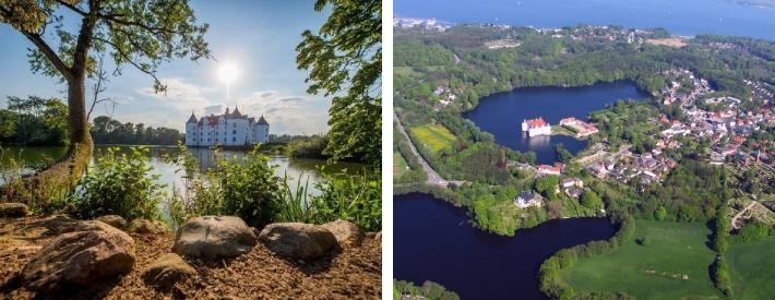 Glücksburg Slott (24.3 km) Slottet betegnes som et av de mest betydningsfulle renessanseslottene i Norden.