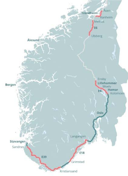 Nye Veiers portefølje, som i beregningene forutsettes er