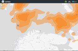 2015 fra 9 forskjellige kolonier Polarlomvi: SEATRACK data for høstutbredelsen (august-oktober 2015) til 102 polarlomvi fra fire kolonier Kilde: Nina /6/ fra SEATRACK Når det gjelder polarlomvi så