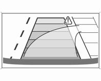 Kursen til bilen vises i samsvar med styrevinkelen. Varselssymboler Varselssymbolene er angitt som triangler 9 på bildet, som viser hindringene som oppdages av parkeringsradarfølerne bak.