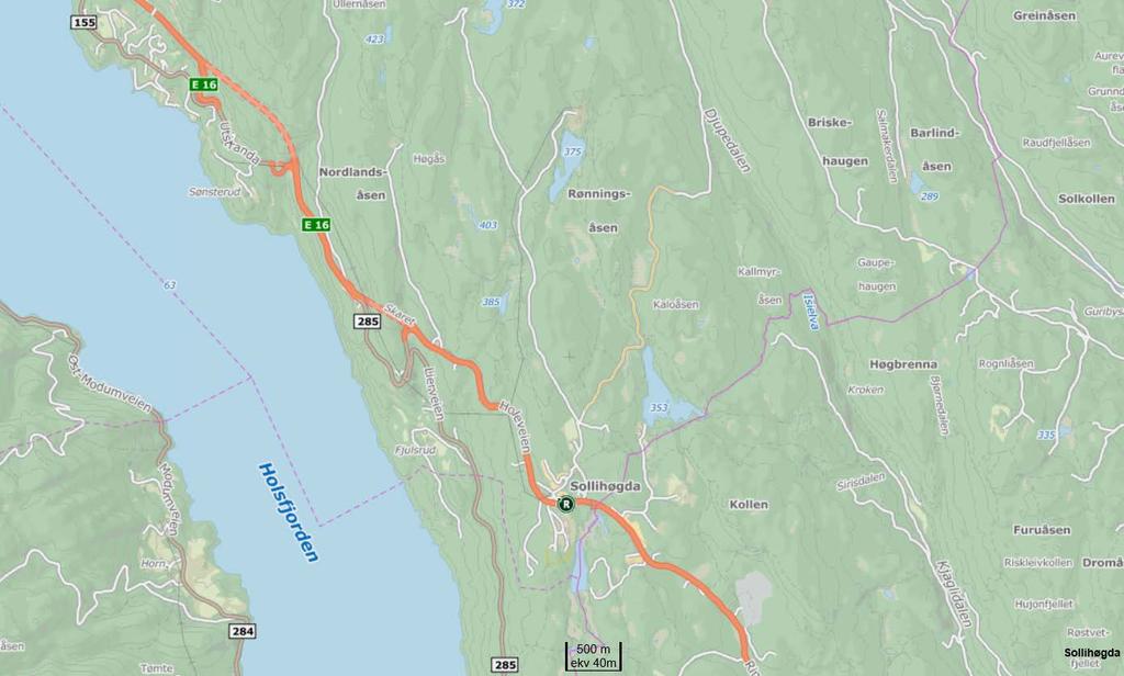 Planprogram 4 1 PLANARBEIDET 1.1 Dagens situasjon Planområdet Planområdet ligger på Sønsterud, langs E16 om lag 11 km sør for Sundvollen, ved Nestunnelens søndre portal.