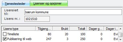 VISMA NOTUS PORTAL - ADMINISTRASJON VISMA NOTUS TURNUSPLAN REGISTRERE LISENS/OPSJON Nedenfor beskrives hvordan man gir brukere i Visma Notus Turnusplan rettigheter og tilgang til funksjonalitet i