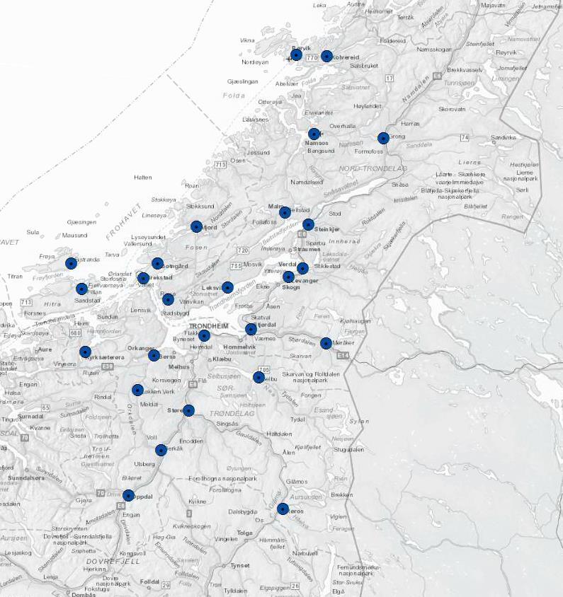 Tar bort tettsteder i kommuner hvor mer enn 50 % av sysselsatte etter bosted pendler ut av kommunen. Dette gjelder Malvik (75 %), Klæbu(75%), Skaun (71 %), Melhus (63 %) og Inderøy (50 %).