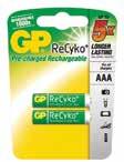 Batteriladere og Alkaline batterier GP ReCyko ferdigladede oppladbare batterier Nå kan du erstatte alle engangsbatteriene.