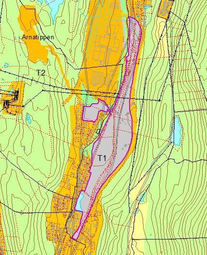 Espeland terminalområde Arna Område T1: Gnr.289 Espeland, 150 dekar, g.nr.298 Tangeland, 20 dekar Del av terminalområde, tidligere regulert område for jernbanens godsterminal.