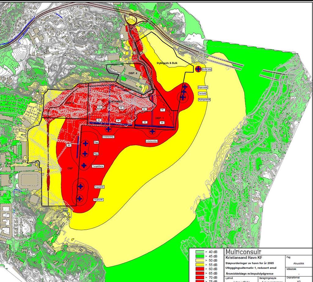 Alternativ 1 2065 med og uten våtbulk på Gleodden (med