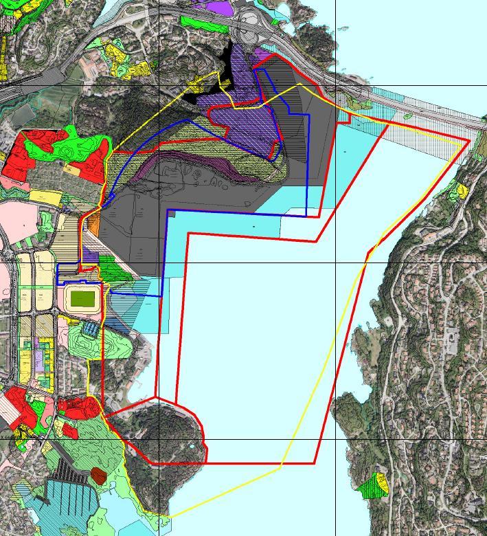 Planområdet og utredningsalternativene Planområde Alternativ 1 Alternativ 2 Viktige problemstillinger: Støy Konsekvenser av arealinngrep: Fornminner,