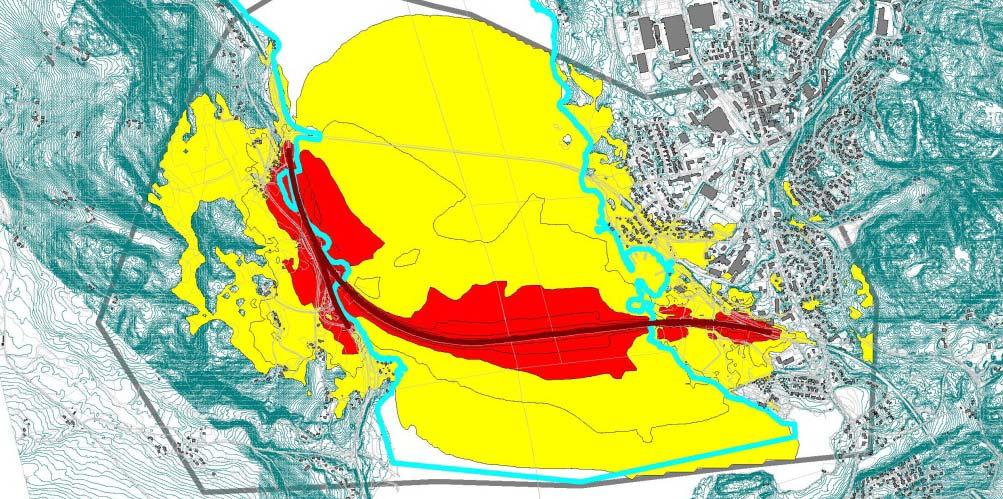 5.10 Støy Utendørs oppholdsareal: De foreløpige støyberegningene er utført for å synliggjøre forskjellen på de alternativ som forventes å gi størst negativ konsekvens med hensyn på støybelastning.