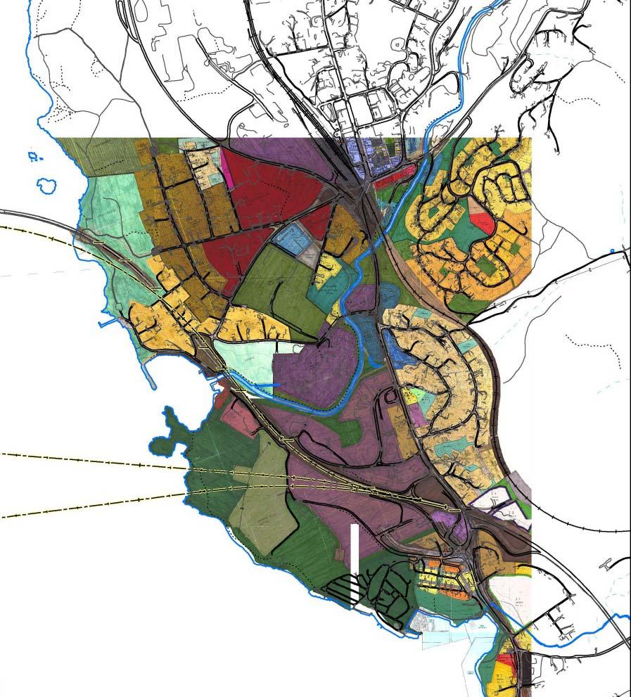 1.3.3 Forhold til øvrige planer i Gjøvik kommune Hovedalternativene og gjeldende reguleringsplaner i Gjøvik.