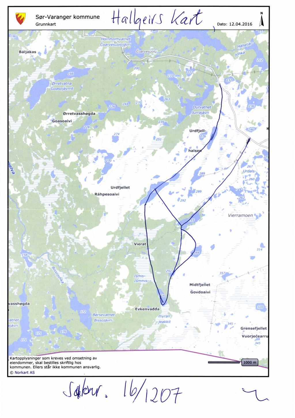 Sør-Varanger kommune {_r Grunnkart Dato: 12.04.