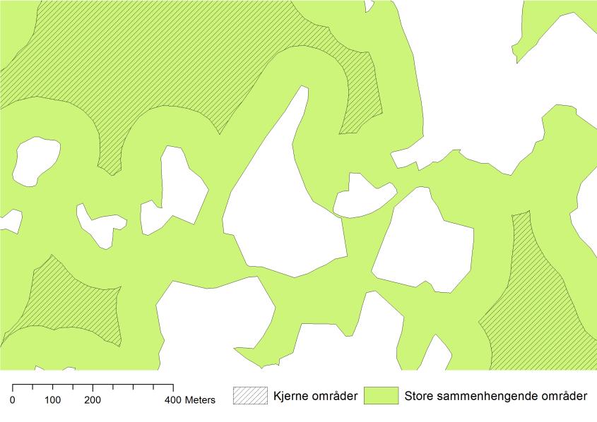 sammenhengende skogområder.