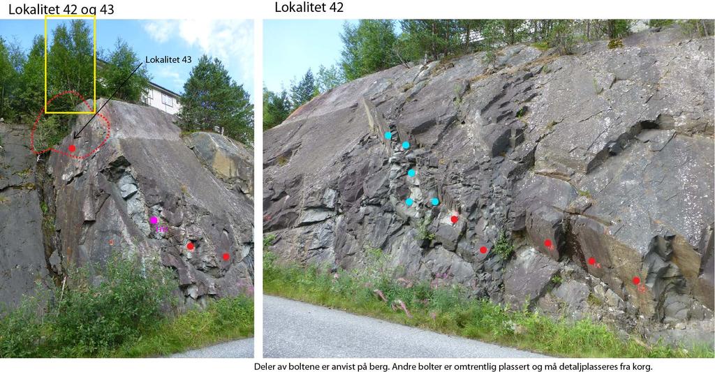 Figur 38: Lokalitet 42 og 43. Se også kommentarer Figur 37.