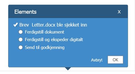 Når du da skal skrive innholdet i dokumentmalen må du trykke lagre og rediger dokument: Word åpner seg og du kan skrive innholdet i brevet.